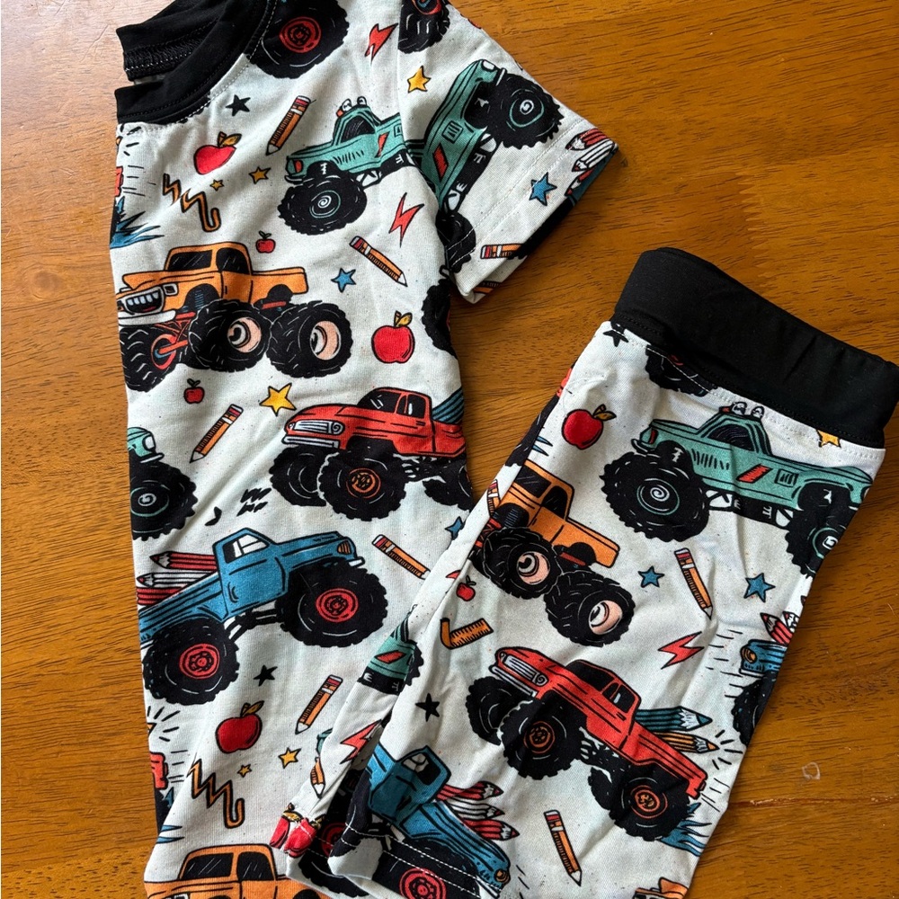 Toddler Monster Truck Bamboo Pajama Set